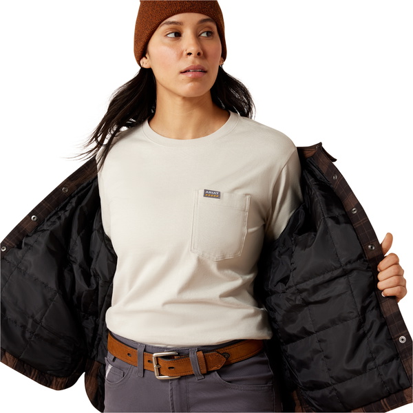 2026 Ariat Damen Rebar Flanell Isolierter Hemd Jacket 10079039 - Rain Drum